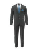 SHERRY STRETCH - Charcoal Herringbone - Image 2