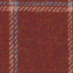 SHERRY TWEED - Rust/Pale Blue Unbalanced Windowpane