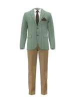 OCEANIA - Green with Tan Chalk Stripe - Image 2