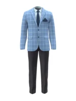 OCEANIA - Blue/White Block Windowpane - Image 2