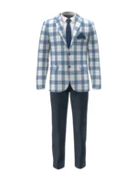 OCEANIA - Blue/White Block Linear Check (Plaid) - Image 2