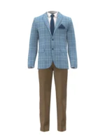 OCEANIA - Blue/White Glen Check (Plaid) Fancy - Image 2
