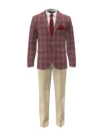 OCEANIA - Merlot Mock Glen Check (Plaid) Fancy - Image 2